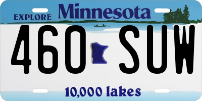 MN license plate 460SUW