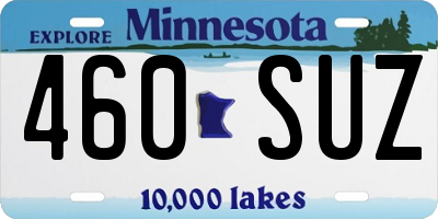 MN license plate 460SUZ