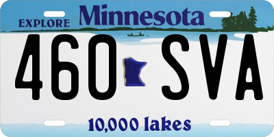 MN license plate 460SVA