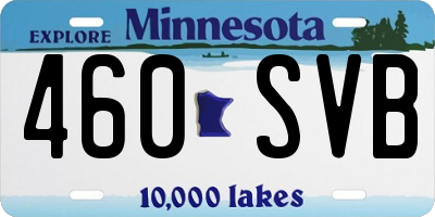 MN license plate 460SVB