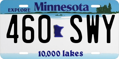 MN license plate 460SWY
