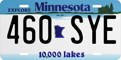 MN license plate 460SYE