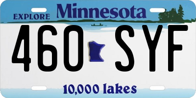 MN license plate 460SYF