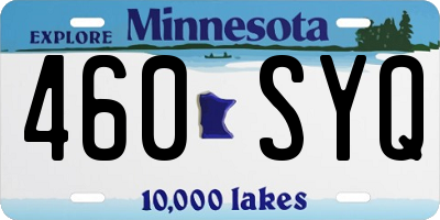 MN license plate 460SYQ