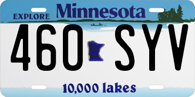 MN license plate 460SYV