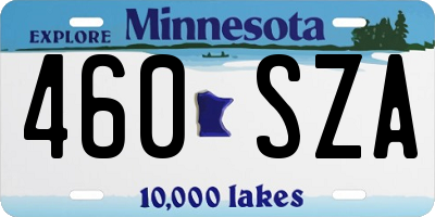 MN license plate 460SZA