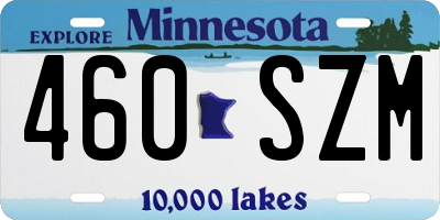 MN license plate 460SZM