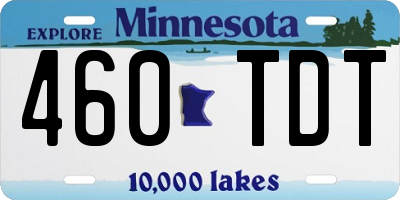 MN license plate 460TDT