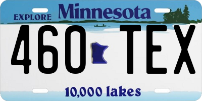 MN license plate 460TEX
