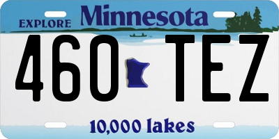 MN license plate 460TEZ