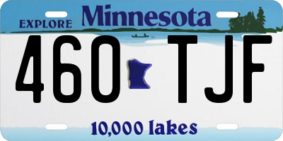 MN license plate 460TJF