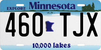MN license plate 460TJX