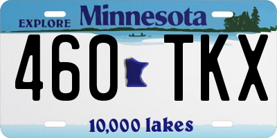 MN license plate 460TKX