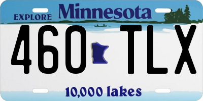 MN license plate 460TLX