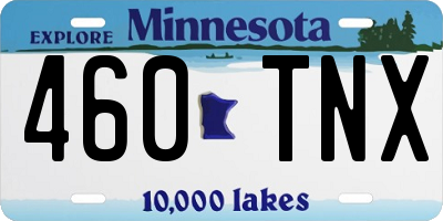 MN license plate 460TNX