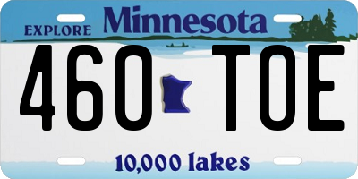 MN license plate 460TOE