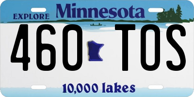 MN license plate 460TOS