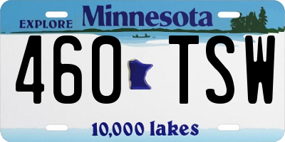 MN license plate 460TSW