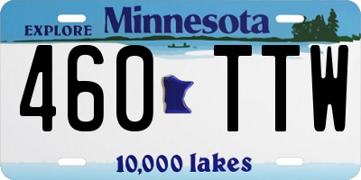 MN license plate 460TTW