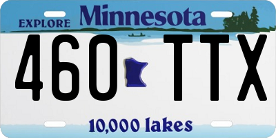 MN license plate 460TTX
