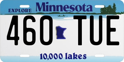 MN license plate 460TUE