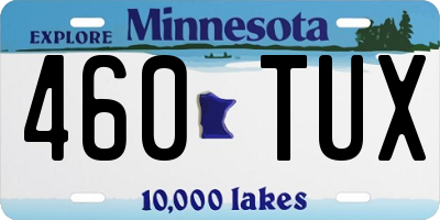MN license plate 460TUX