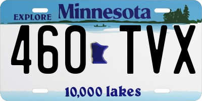 MN license plate 460TVX