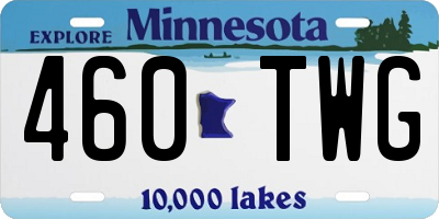 MN license plate 460TWG