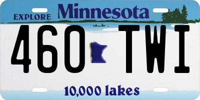MN license plate 460TWI