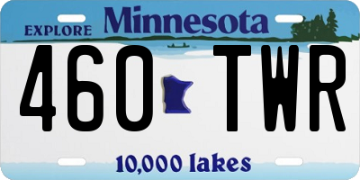 MN license plate 460TWR