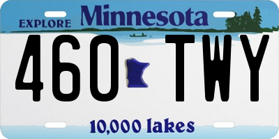 MN license plate 460TWY
