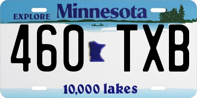 MN license plate 460TXB