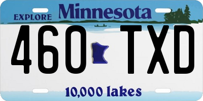 MN license plate 460TXD