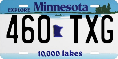 MN license plate 460TXG