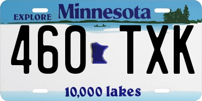 MN license plate 460TXK