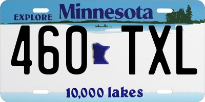 MN license plate 460TXL