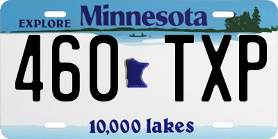 MN license plate 460TXP