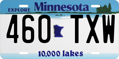 MN license plate 460TXW