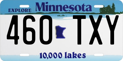 MN license plate 460TXY