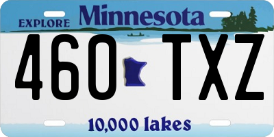 MN license plate 460TXZ