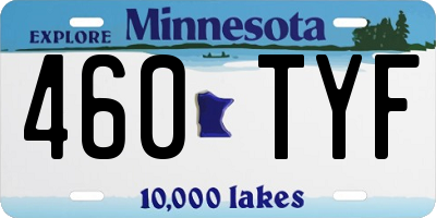MN license plate 460TYF