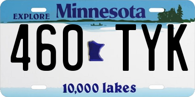 MN license plate 460TYK