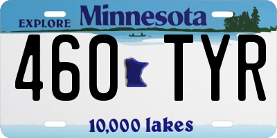 MN license plate 460TYR
