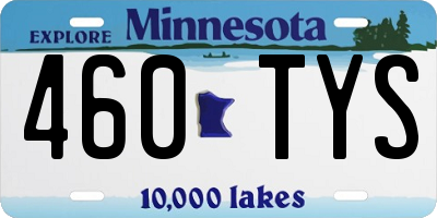 MN license plate 460TYS