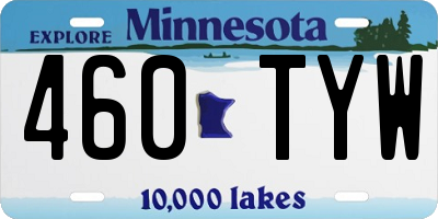 MN license plate 460TYW