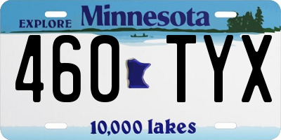 MN license plate 460TYX