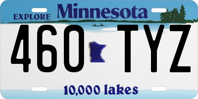 MN license plate 460TYZ