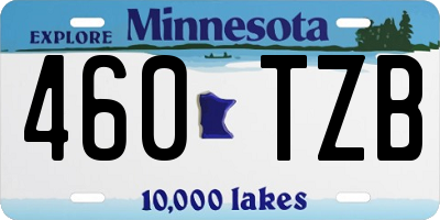 MN license plate 460TZB
