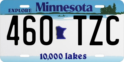 MN license plate 460TZC