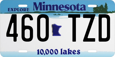 MN license plate 460TZD